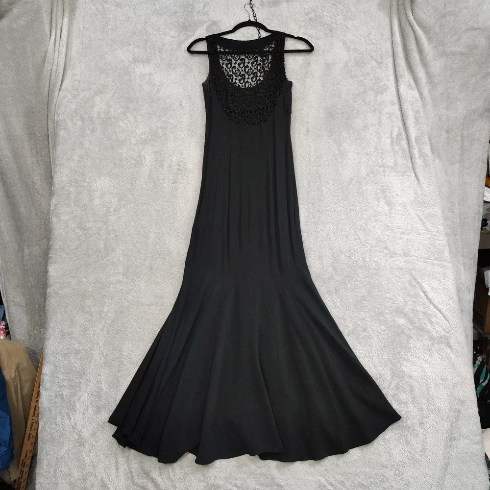 Jessica McClintock Dress Sleeveless Mermaid Babydoll Crochet Back Whimsigoth Y2k